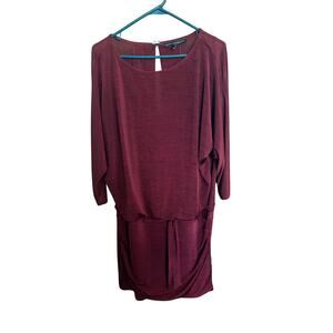 White House Black Market Burgundy Dolman Sleeve‎ Dress size Medium